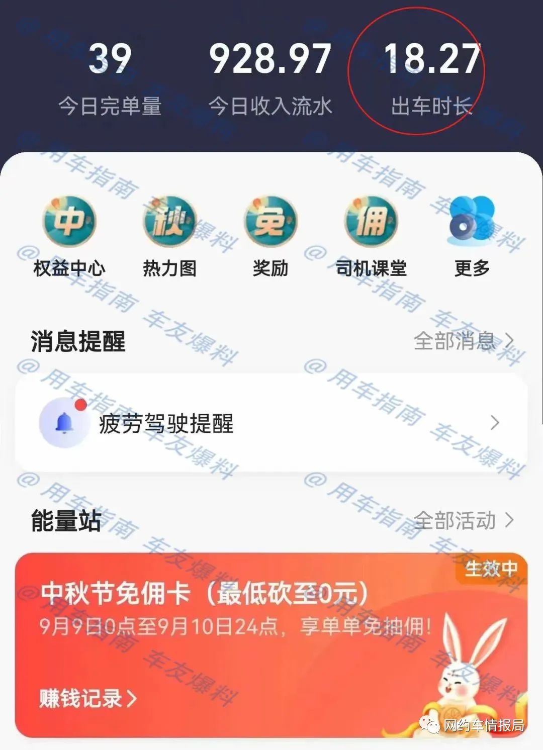 纯电网约车司机中秋跑“免佣”